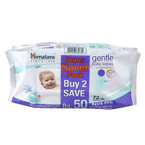 Himalaya Herbal Gentle Baby Wipes 72 Pieces – Pack of 2